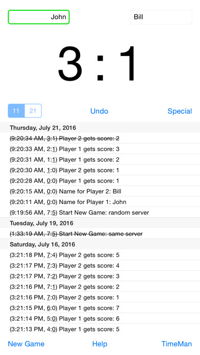 Emulate iPhone app Table Tennis Counter using MyAndroid