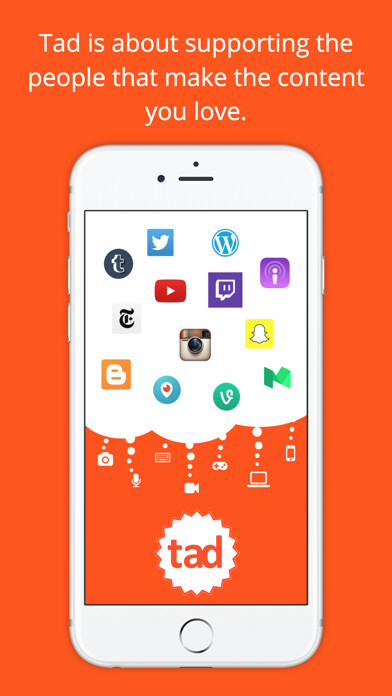 Emulate iPhone app Tad - Ads for creators we love. using MyAndroid