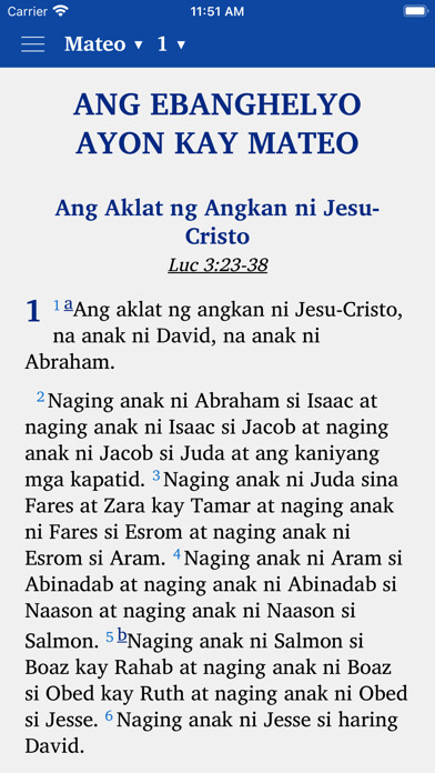 Emulate iPhone app Tagalog New Testament using MyAndroid