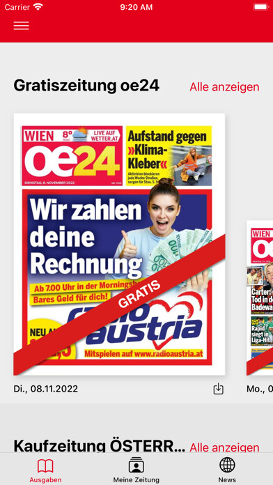 Emulate iPhone app Tageszeitung ÖSTERREICH HD using MyAndroid Emulate iPhone app Tageszeitung ÖSTERREICH HD using MyAndroid