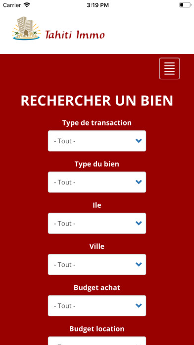 Emulate iPhone app TAHITI IMMO using MyAndroid