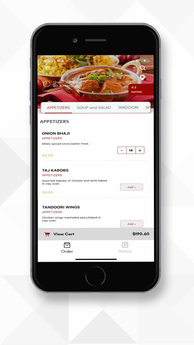 Emulate iPhone app Taj Mahal 3 Restaurant & Bar using MyAndroid