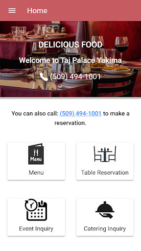 Run android online APK Taj Palace Yakima - Indain Cuisine from MyAndroid or emulate Taj Palace Yakima - Indain Cuisine using MyAndroid Run android online APK Taj Palace Yakima - Indain Cuisine from MyAndroid or emulate Taj Palace Yakima - Indain Cuisine using MyAndroid
