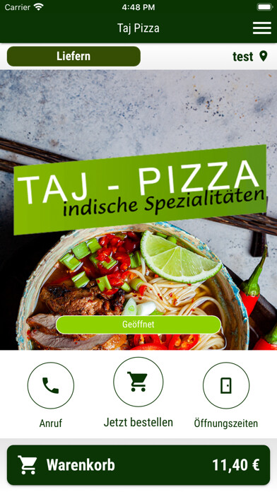 Emulate iPhone app Taj Pizza using MyAndroid Emulate iPhone app Taj Pizza using MyAndroid