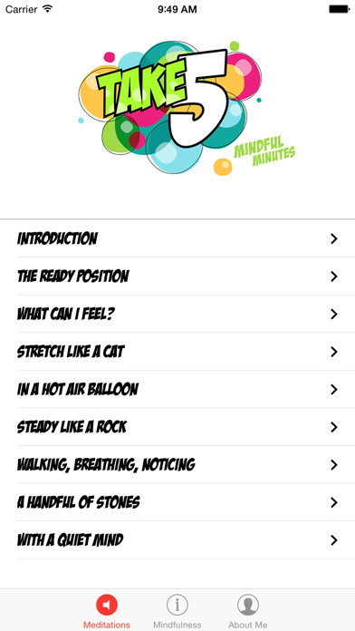 Emulate iPhone app Take 5 Mindful Minutes using MyAndroid Emulate iPhone app Take 5 Mindful Minutes using MyAndroid