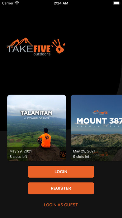 Emulate iPhone app TakeFive Outdoors using MyAndroid