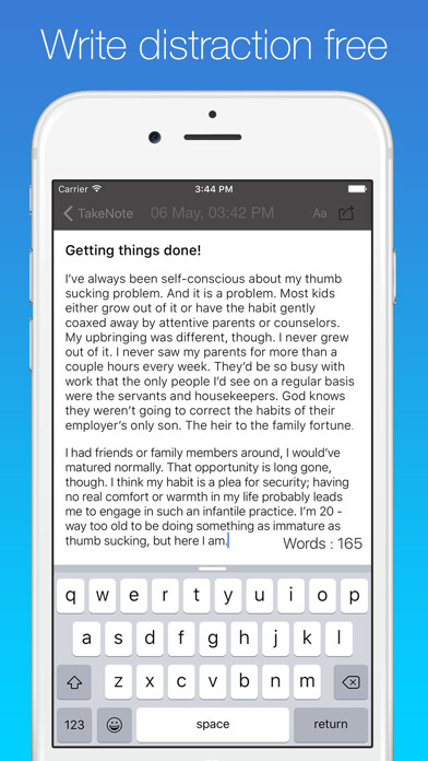 Emulate iPhone app Take Note - Pocket Edition using MyAndroid
