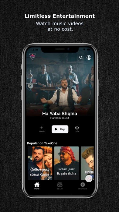 Emulate iPhone app Take One - Music Videos using MyAndroid