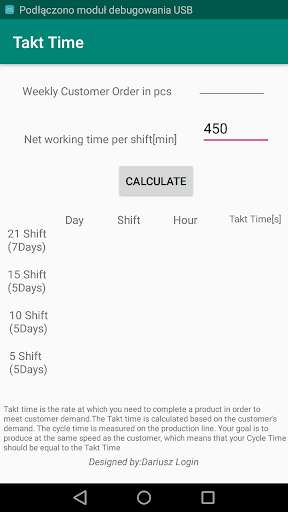 Run android online APK Takt Time vs Cycle Time from MyAndroid or emulate Takt Time vs Cycle Time using MyAndroid
