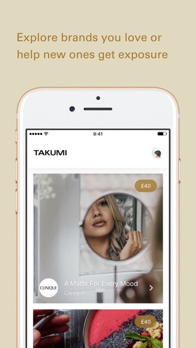 Emulate iPhone app Takumi: Connect with brands using MyAndroid