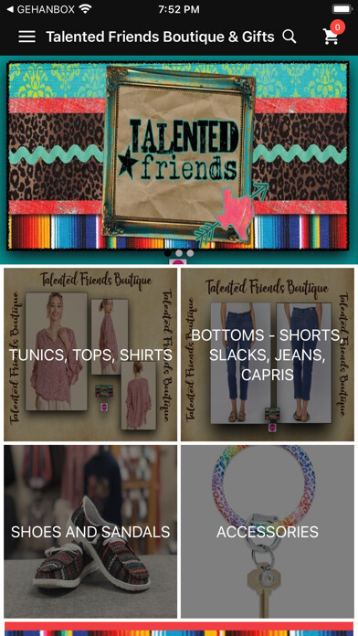 Emulate iPhone app Talented Friends Boutique using MyAndroid