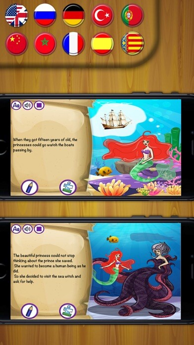 Emulate iPhone app Tale of the Little Mermaid - interactive books using MyAndroid