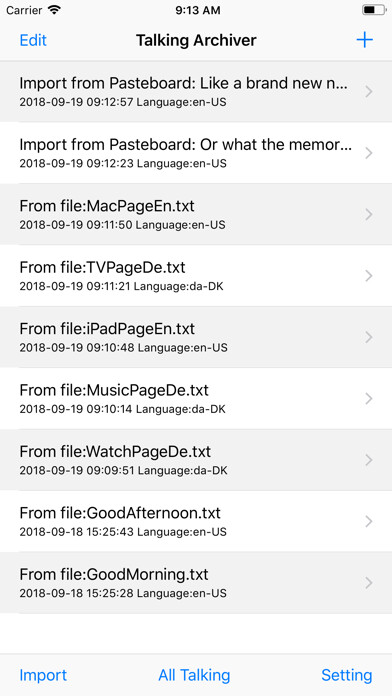 Emulate iPhone app Talking Archiver Lite using MyAndroid