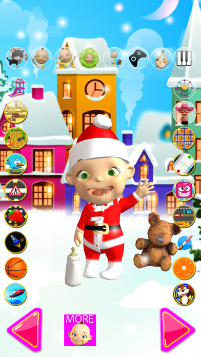 Emulate iPhone app Talking Babsy Baby Xmas Games using MyAndroid