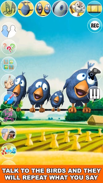 Emulate iPhone app Talking Birds On A Wire using MyAndroid