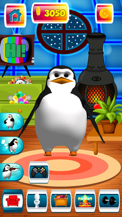 Emulate iPhone app Talking Penguin Pet using MyAndroid