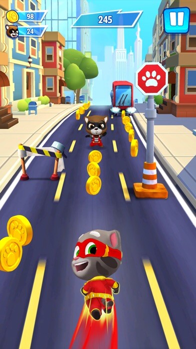Emulate iPhone app Talking Tom Hero Dash Run Game using MyAndroid