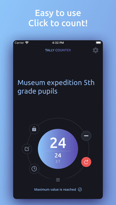 Emulate iPhone app Tally Counter - Click to Count using MyAndroid