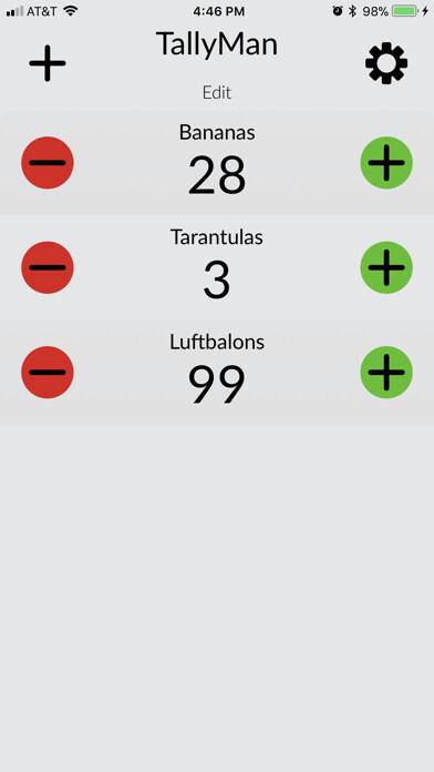 Emulate iPhone app Tally Manager using MyAndroid