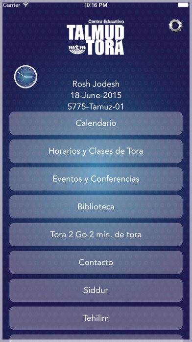 Emulate iPhone app Talmud Tora Monte Sinai using MyAndroid
