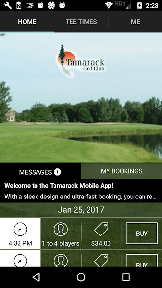Run android online APK Tamarack Golf Tee Times from MyAndroid or emulate Tamarack Golf Tee Times using MyAndroid