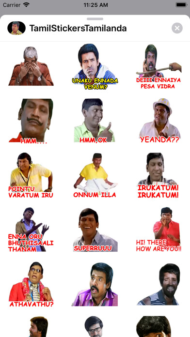 Emulate iPhone app Tamil Tamilanda Stickers Pack using MyAndroid