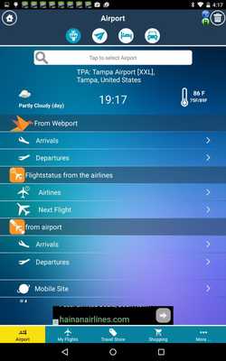 Emulate Android APK Tampa Airport + Radar TPA Flight Tracker