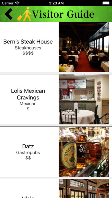 Emulate iPhone app Tampa Visitor Guide using MyAndroid