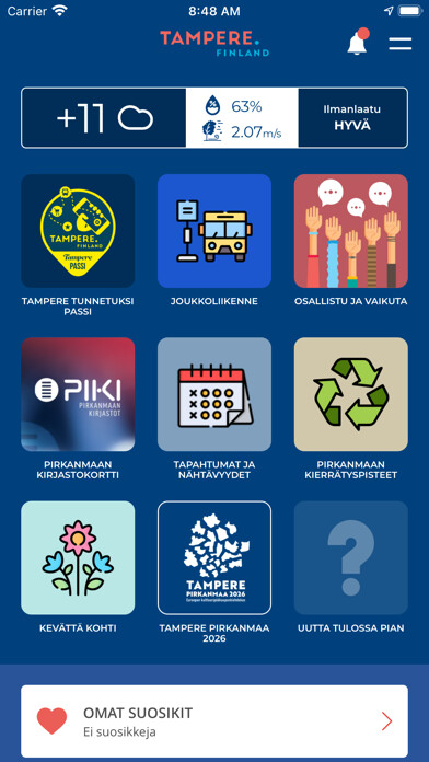 Emulate iPhone app Tampere.Finland using MyAndroid