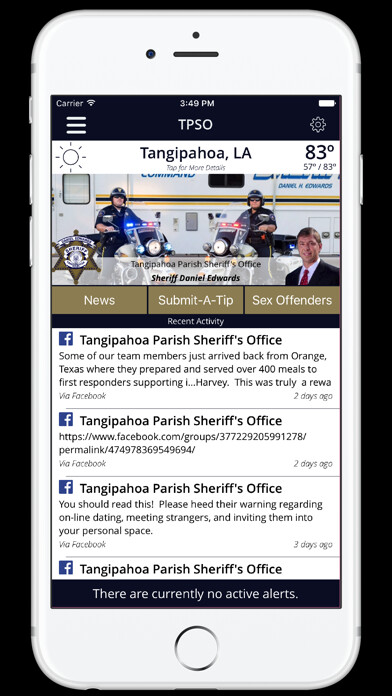 Emulate iPhone app Tangipahoa Parish Sheriff using MyAndroid