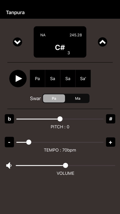 Emulate iPhone app Tanpura Sadhak using MyAndroid