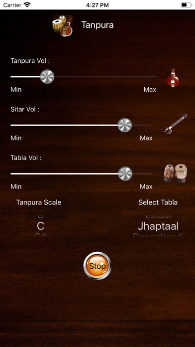 Emulate iPhone app Tanpura With Tabla & Sitar using MyAndroid