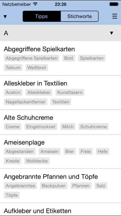 Emulate iPhone app Tante Klaras Haushaltstipps using MyAndroid Emulate iPhone app Tante Klaras Haushaltstipps using MyAndroid