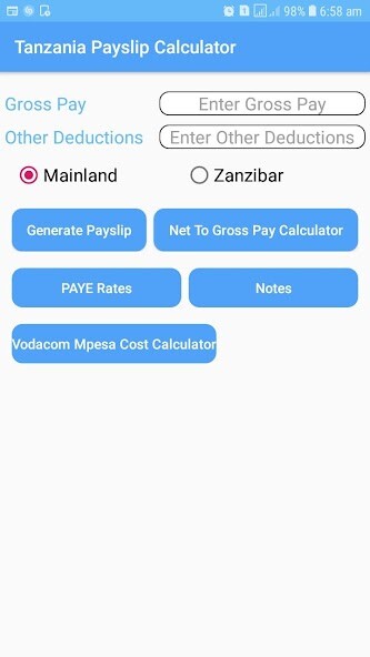 Run android online APK Tanzania Payslip Calculator from MyAndroid or emulate Tanzania Payslip Calculator using MyAndroid