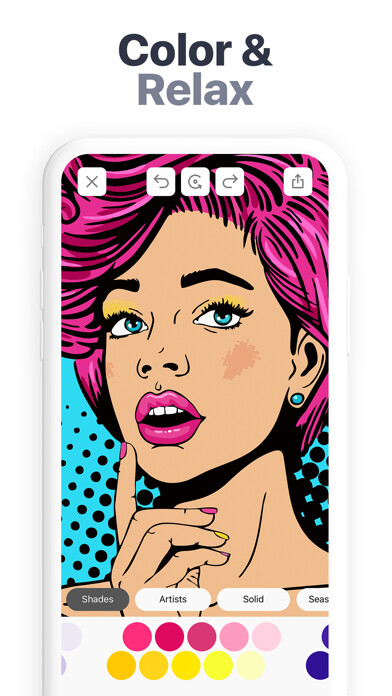 Emulate iPhone app Tap & Color - Coloring book using MyAndroid