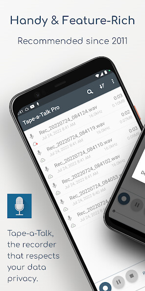 Run android online APK Tape-a-Talk Pro Voice Recorder from MyAndroid or emulate Tape-a-Talk Pro Voice Recorder using MyAndroid