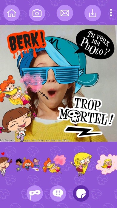 Emulate iPhone app Ta photo avec Mortelle Adèle using MyAndroid