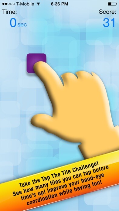 Emulate iPhone app Tap The Tile Challenge Free – Fast Visual Finger Touch Reflex Game using MyAndroid