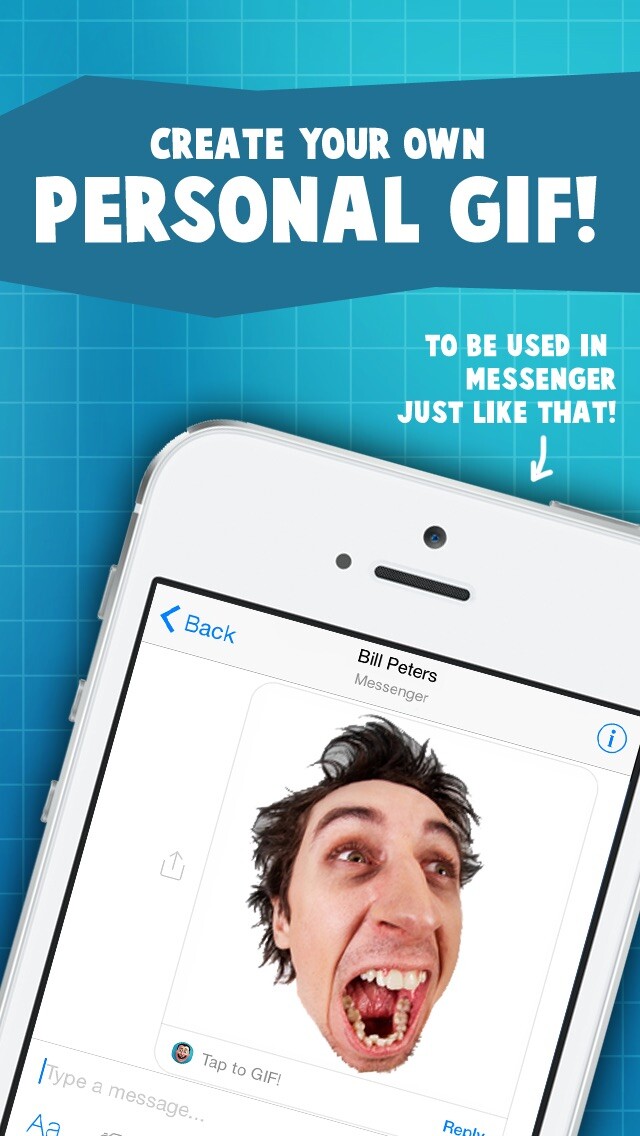 Emulate iPhone app Tap to GIF! for Messenger using MyAndroid