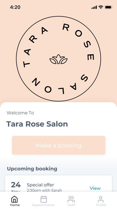 Emulate iPhone app Tara Rose Salon using MyAndroid Emulate iPhone app Tara Rose Salon using MyAndroid