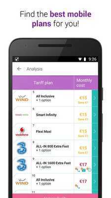 Emulate Android APK Tariffa.it