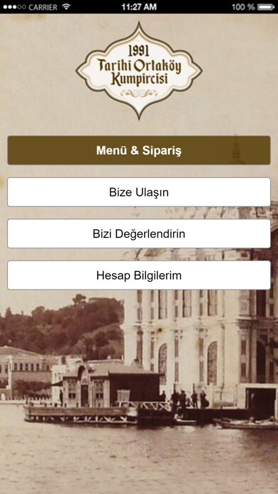 Emulate iPhone app Tarihi Ortaköy Kumpircisi using MyAndroid Emulate iPhone app Tarihi Ortaköy Kumpircisi using MyAndroid