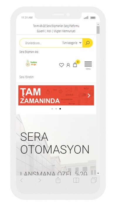 Emulate iPhone app Tarım Market using MyAndroid