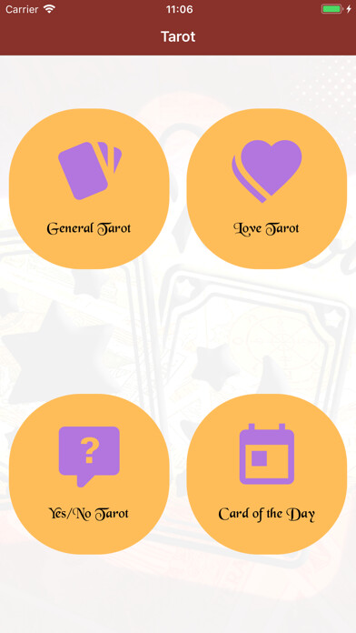 Emulate iPhone app Tarot Card Reading Daily Tarot using MyAndroid