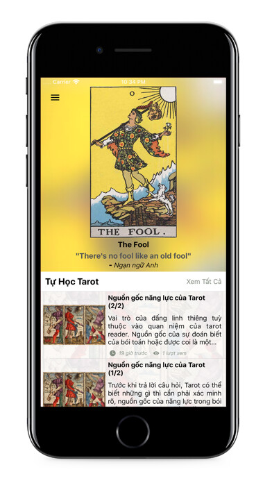 Emulate iPhone app Tarot Codex using MyAndroid