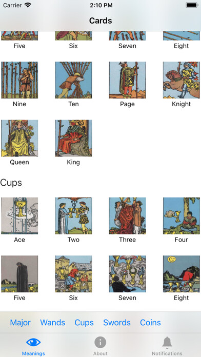 Emulate iPhone app Tarot Meanings using MyAndroid Emulate iPhone app Tarot Meanings using MyAndroid