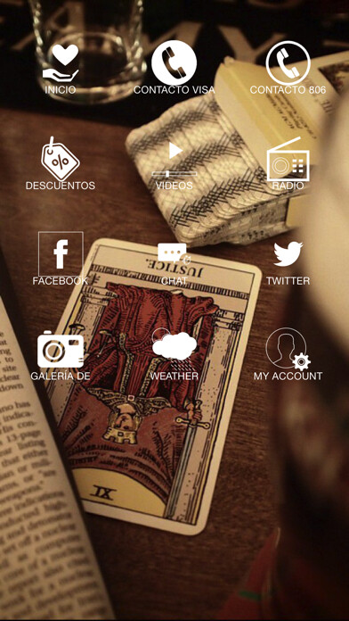 Emulate iPhone app Tarot Tu Ángel de la Guarda using MyAndroid