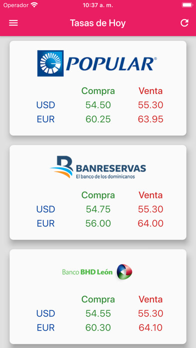 Emulate iPhone app Tasas RD using MyAndroid Emulate iPhone app Tasas RD using MyAndroid