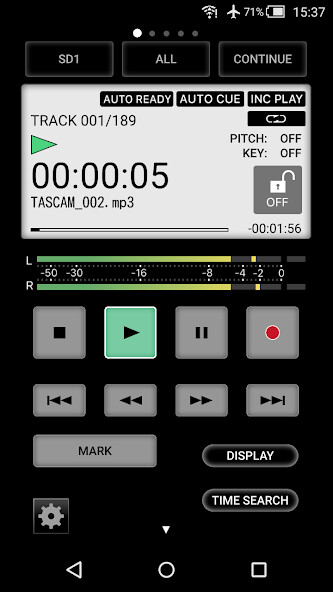 Emulate iPhone app TASCAM SS250 CONTROL using MyAndroid