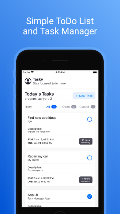 Emulate iPhone app Tasky - To Do List & Planner using MyAndroid Emulate iPhone app Tasky - To Do List & Planner using MyAndroid